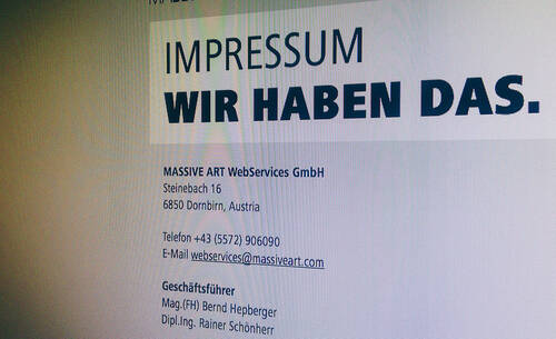 Impressum im web